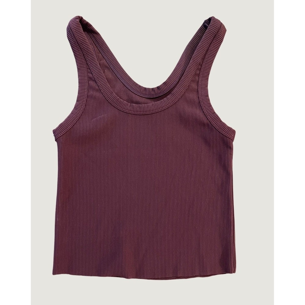 Cleo Harper Ribbed Tank Top Womens S Purple Excellent Scoop Neck 1685